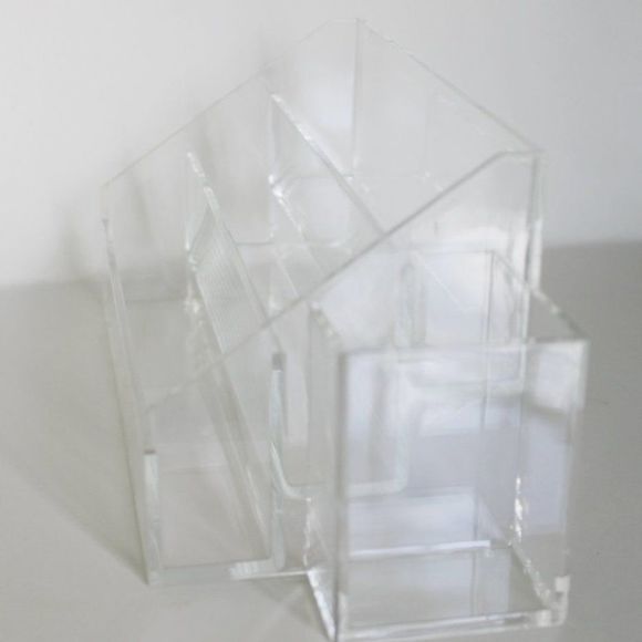 AVON Nail Enamel Holder Caddy with Side Nail Tool Holder "CLEAR" ~ NEW!!! - Picture 1 of 5